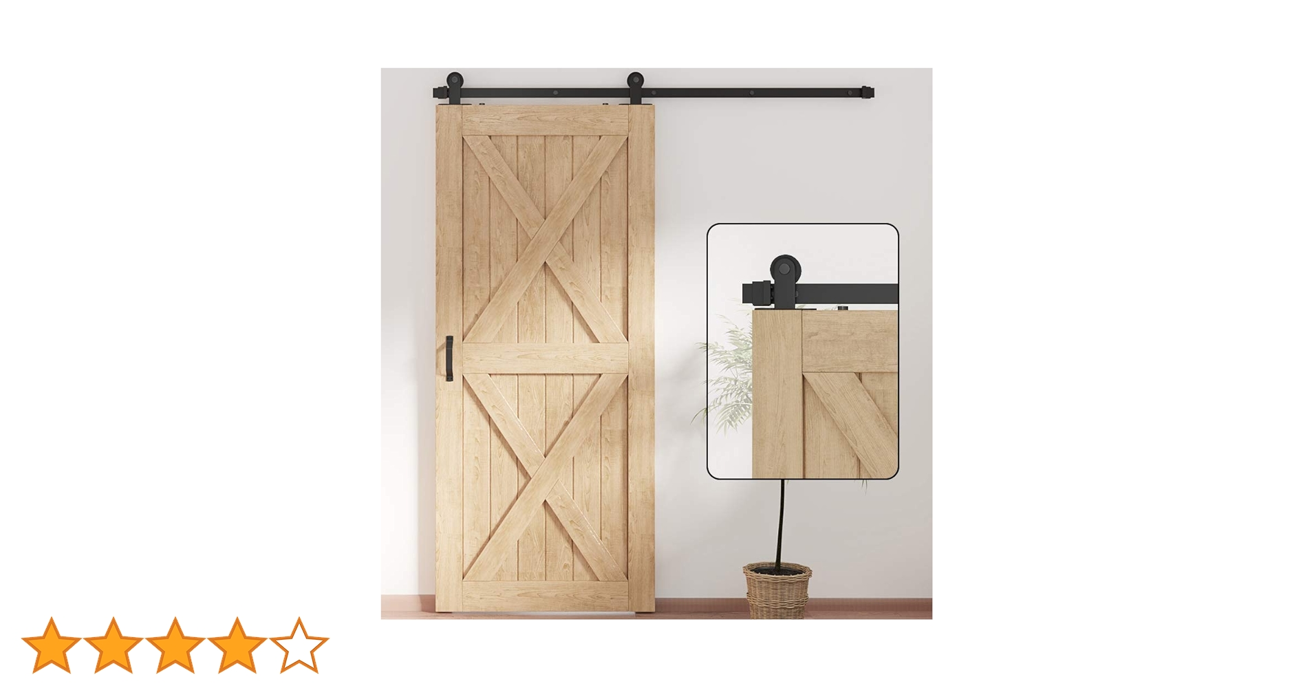 Amazon | ZEKOO 吊り引き戸レール バーンドア金具 引き扉 4 FT